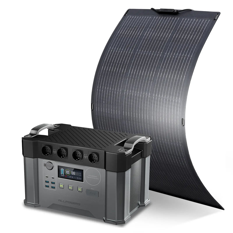 ALLPOWERS Zonnegeneratorset 2400W (S2000 Pro + SF100 100W flexibel zonnepaneel)