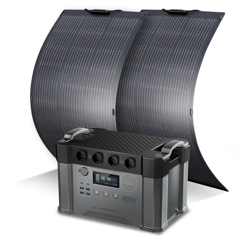 ALLPOWERS Zonnegeneratorset 2400W (S2000 Pro + SF100 100W flexibel zonnepaneel)