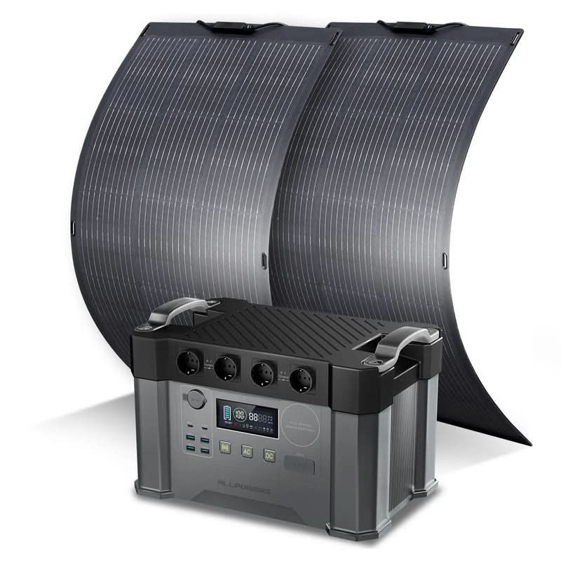 ALLPOWERS Zonnegeneratorset 2400W (S2000 Pro + SF100 100W flexibel zonnepaneel)