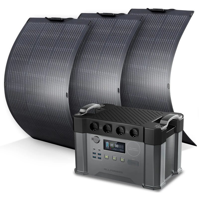 ALLPOWERS Zonnegeneratorset 2400W (S2000 Pro + SF100 100W flexibel zonnepaneel)