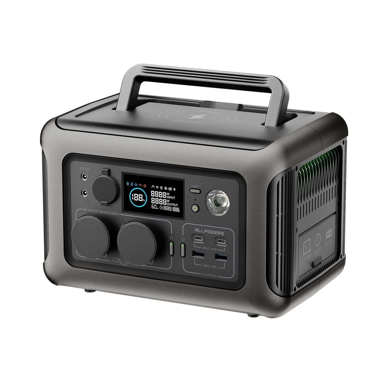 ALLPOWERS Zonnegeneratorset 600W (R600 + SP033 200W zonnepaneel)