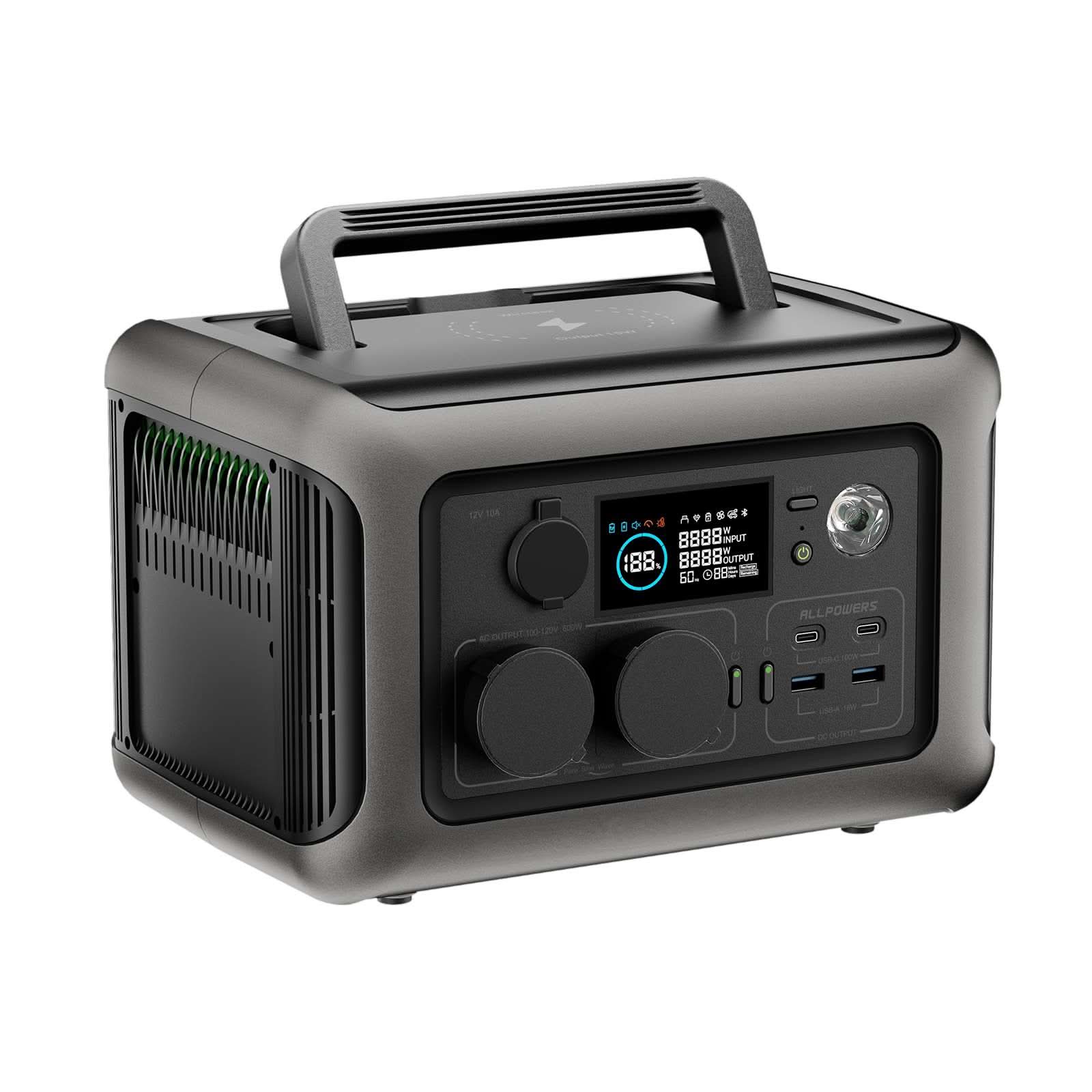 ALLPOWERS R600 Draagbaar Energiestation 600W 299Wh LiFeP04 Accu