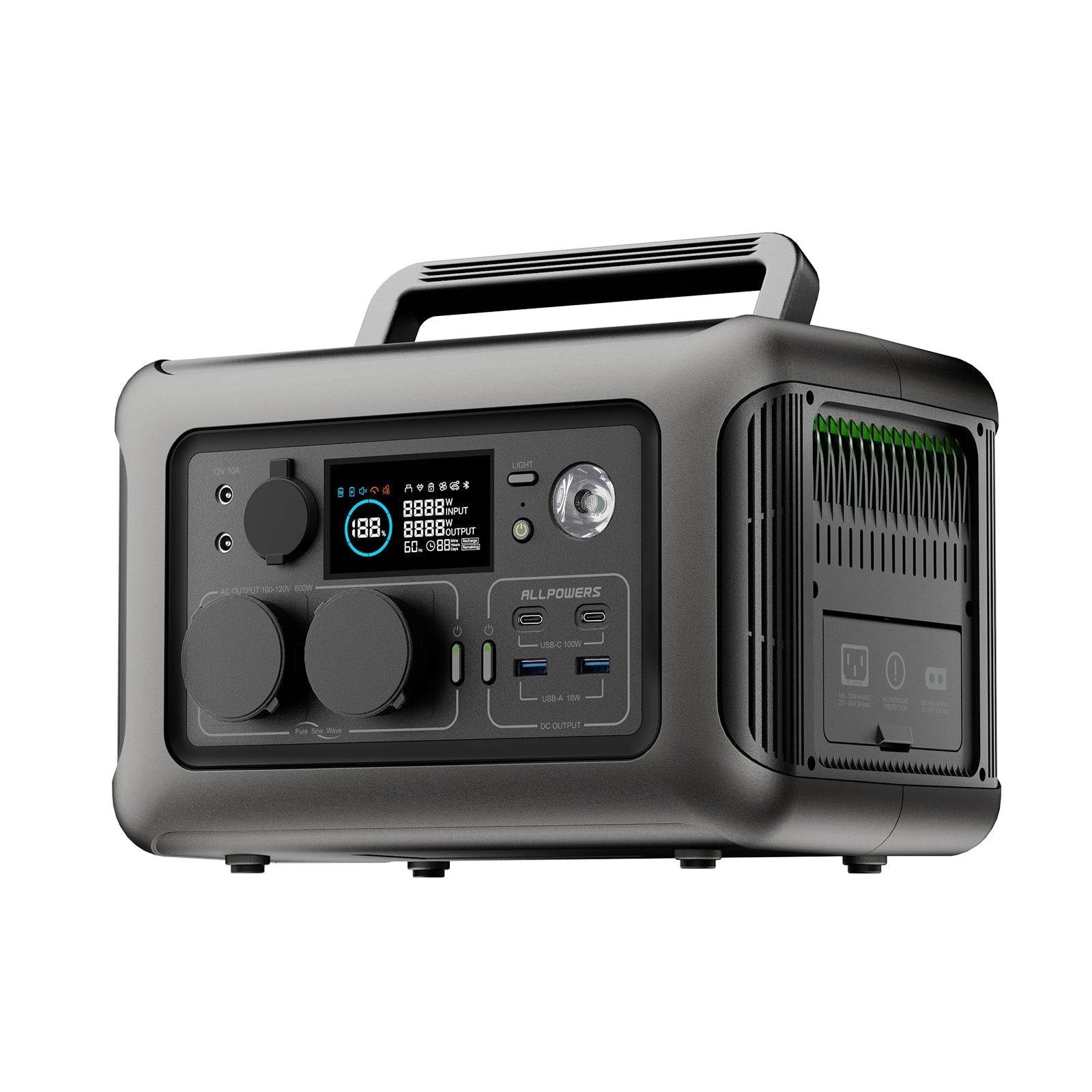 ALLPOWERS Zonnegeneratorset 600W (R600 + SP029 140W zonnepaneel)