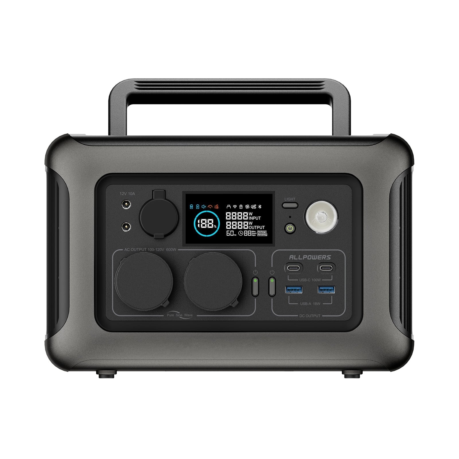 ALLPOWERS Zonnegeneratorkit 600W (R600 + SP027 100W Zonnepaneel)