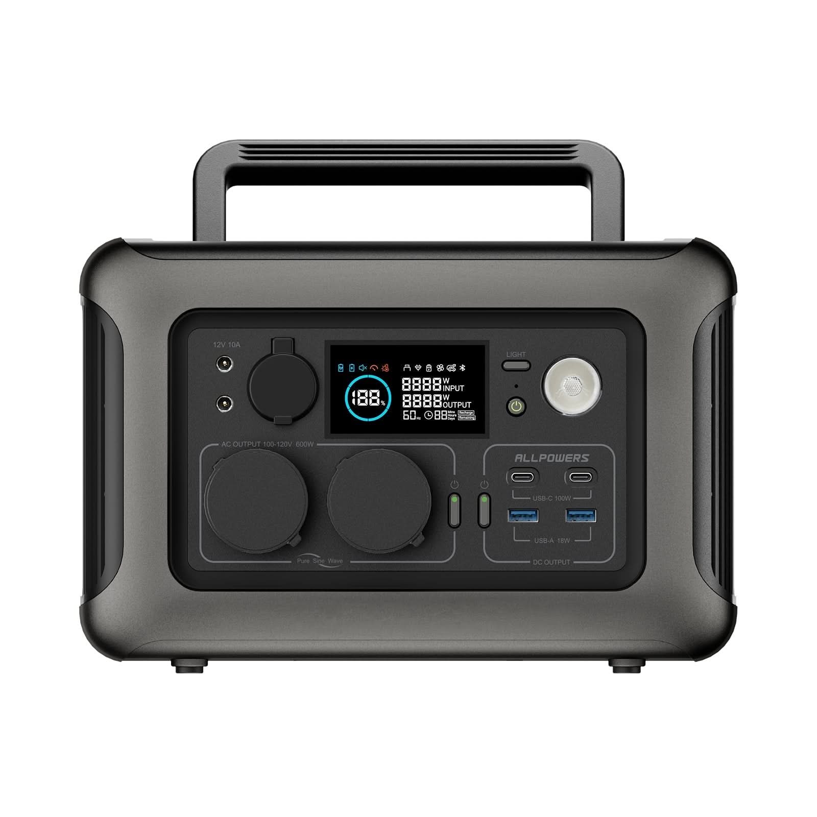 ALLPOWERS Zonnegeneratorkit 600W (R600 + SP027 100W Zonnepaneel)