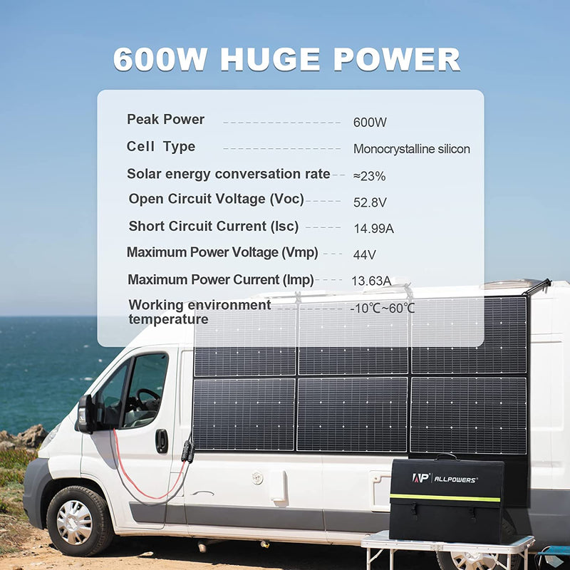 ALLPOWERS Zonnegeneratorset 3500W (R3500 + SP039 600W zonnepaneel)