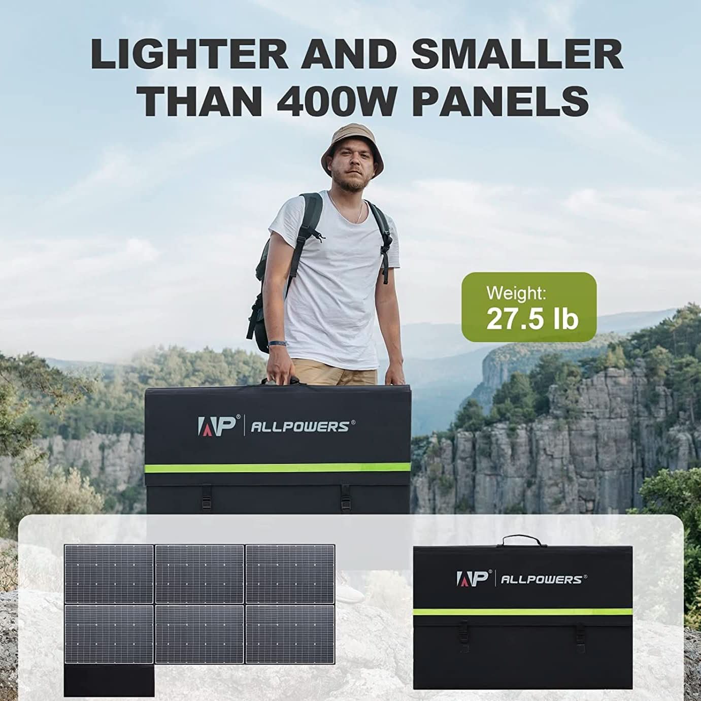 ALLPOWERS SP039 600W monokristallijn draagbaar zonnepaneel