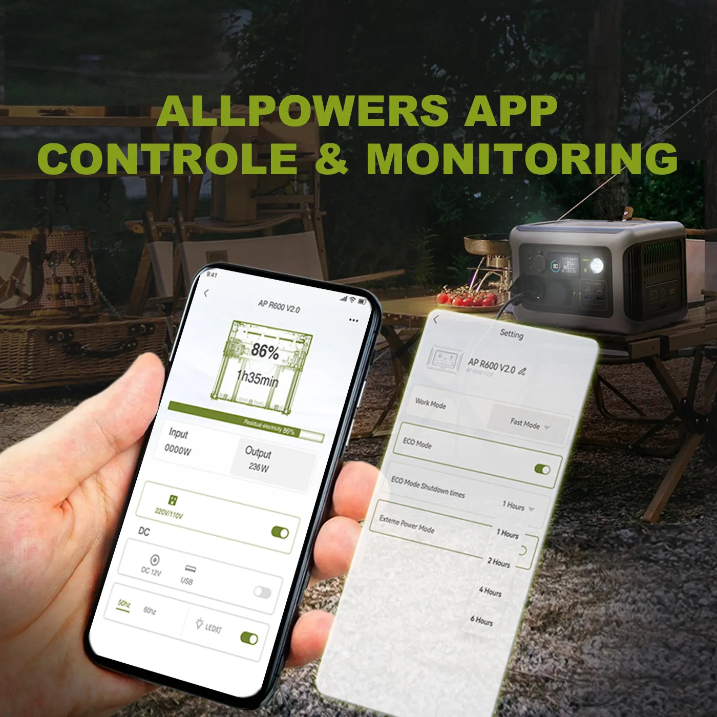 Allpowers_R600_App_controle & monitoring