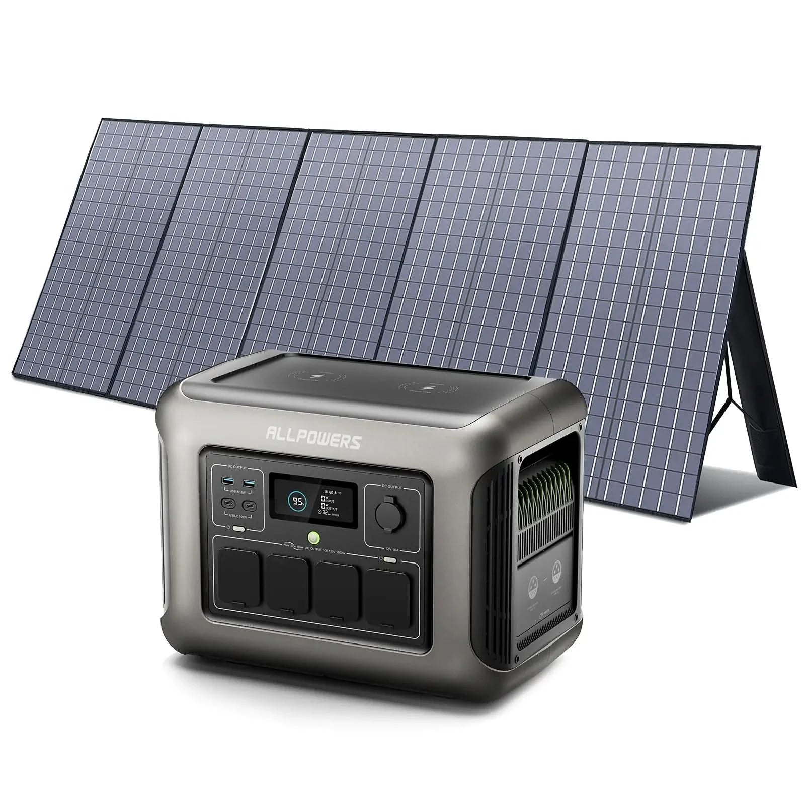 ALLPOWERS Zonnegeneratorset 1800W (R1500 + SP037 400W zonnepaneel)