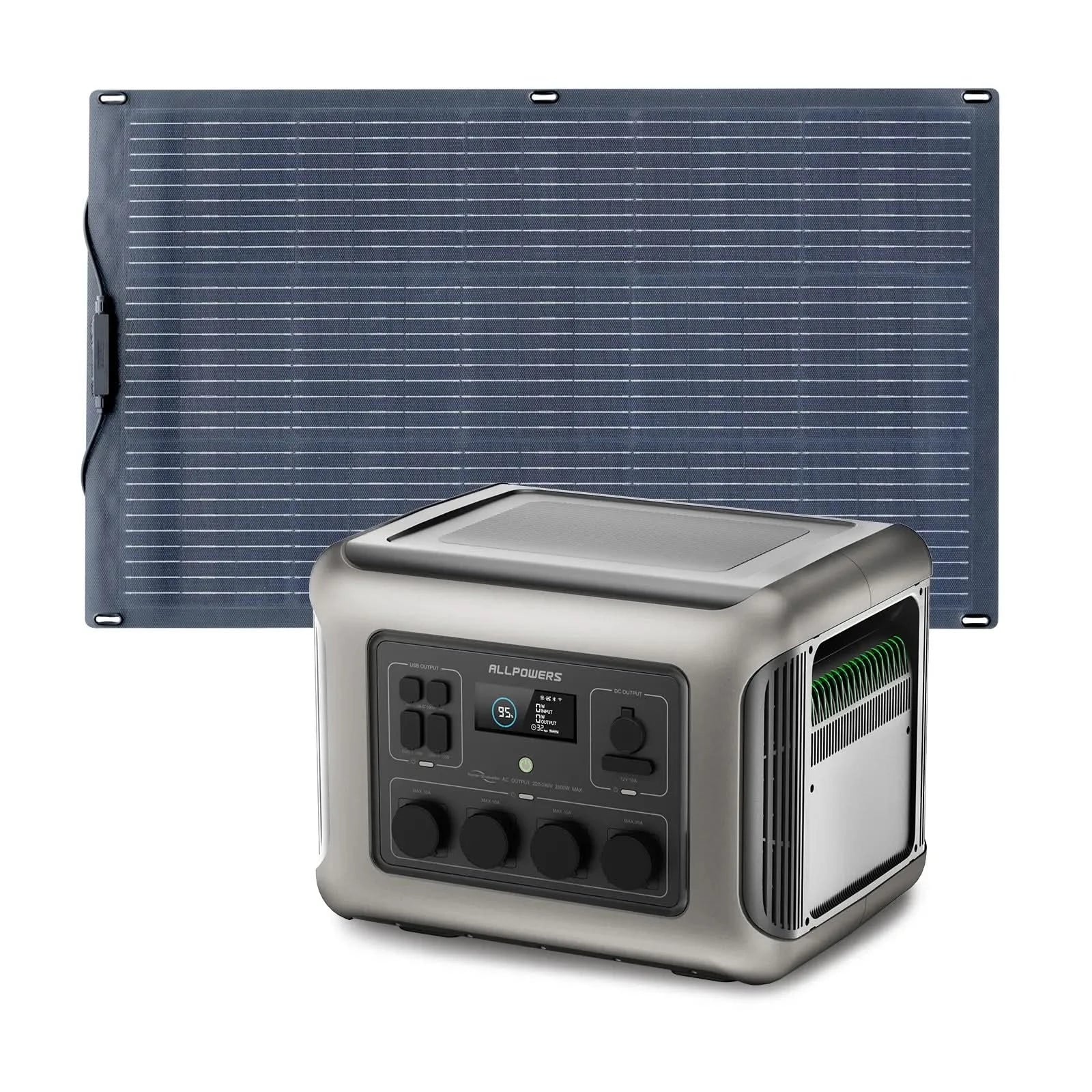 ALLPOWERS Zonnegeneratorset 2500W (R2500 + SF100 100W flexibel zonnepaneel)