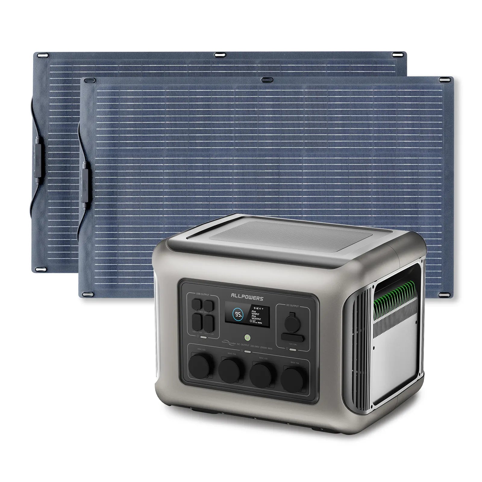 ALLPOWERS Zonnegeneratorset 2500W (R2500 + SF100 100W flexibel zonnepaneel)