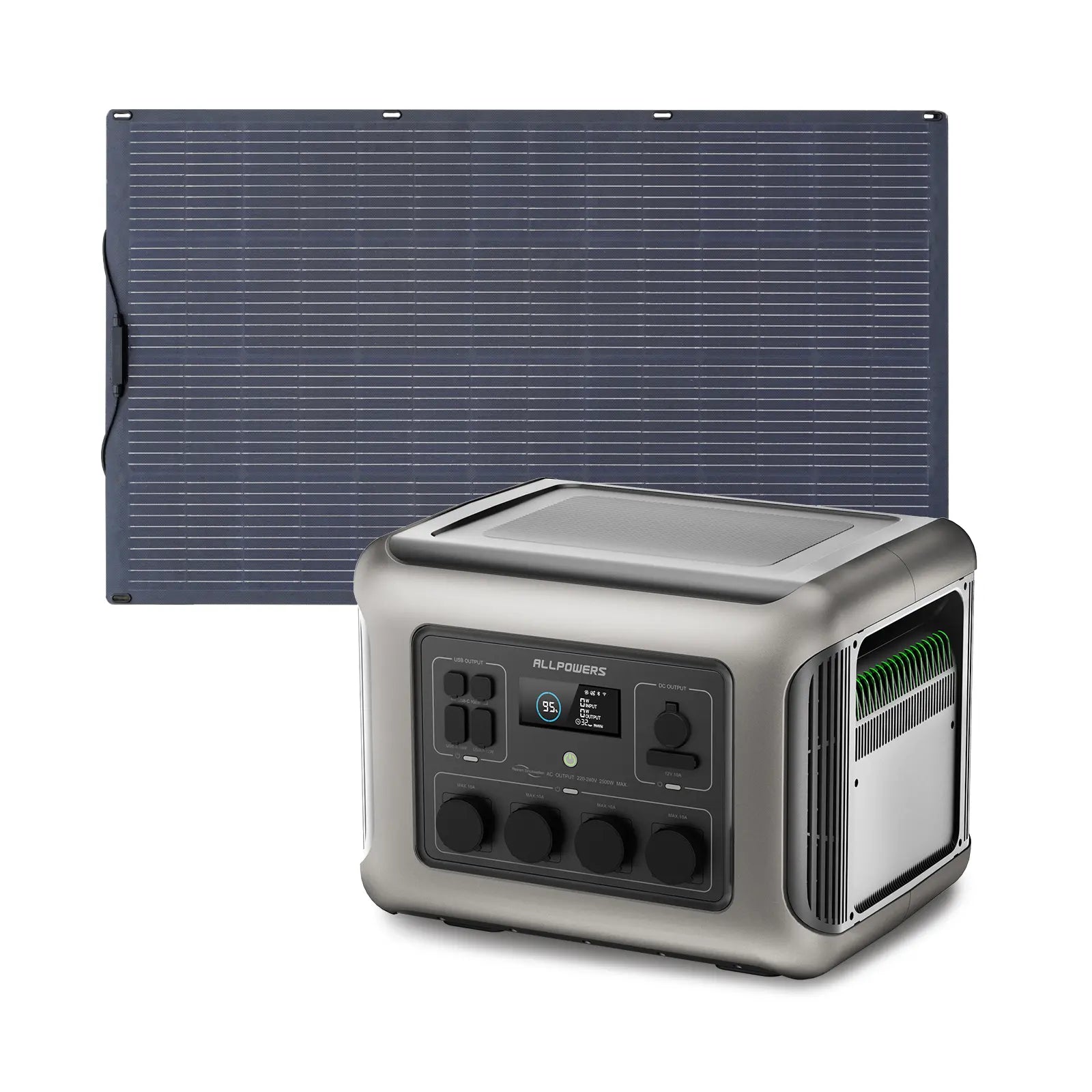ALLPOWERS Zonnegeneratorset 2500W (R2500 + SF200 200W flexibel zonnepaneel)