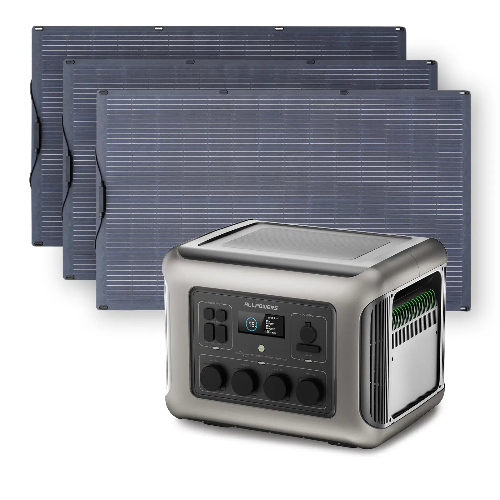 ALLPOWERS Zonnegeneratorset 2500W (R2500 + SF200 200W flexibel zonnepaneel)