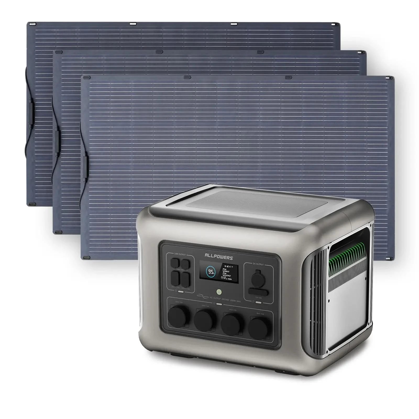 ALLPOWERS Zonnegeneratorset 2500W (R2500 + SF200 200W flexibel zonnepaneel)