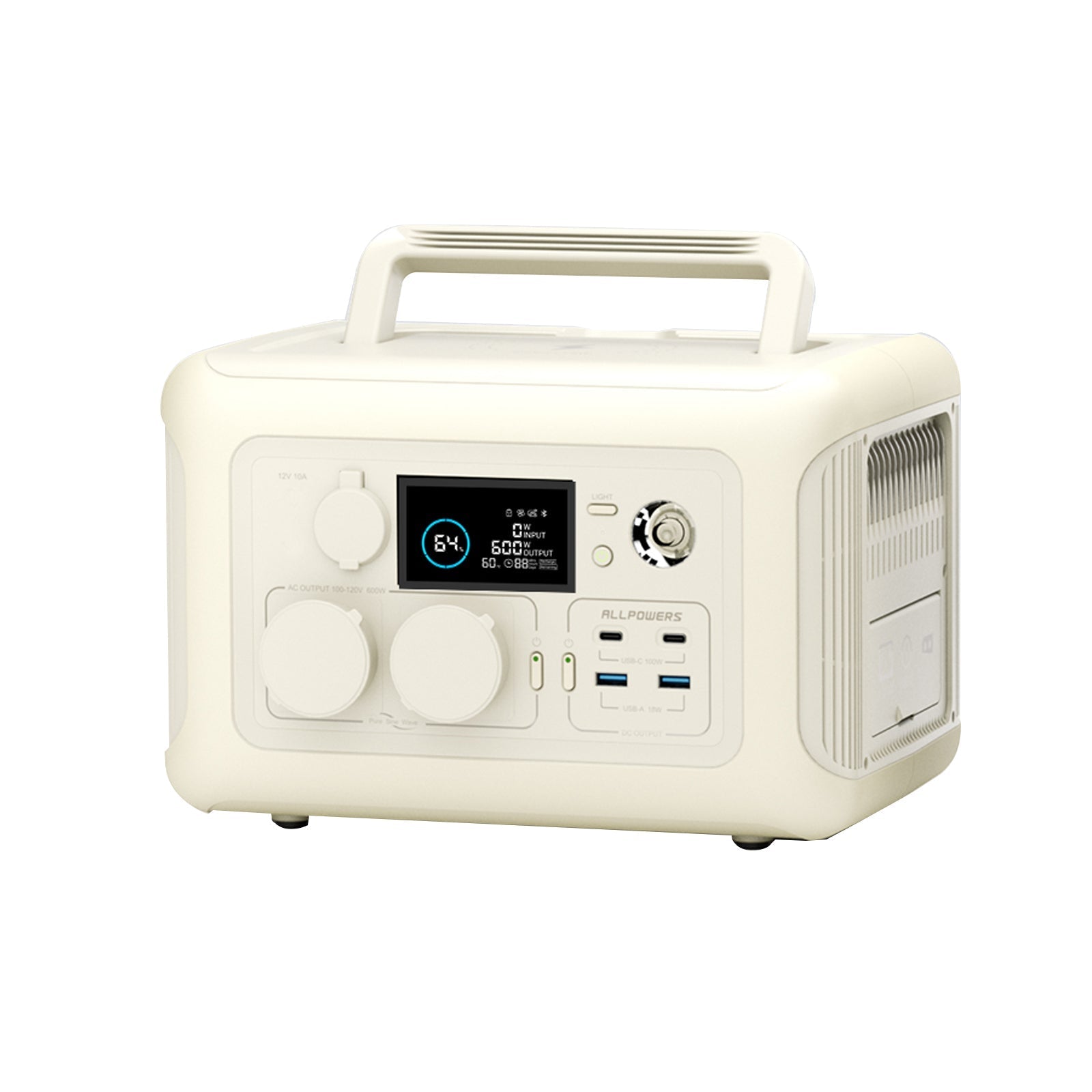 ALLPOWERS R600 Beige Draagbaar Energiestation 600W 299Wh LiFeP04 Accu