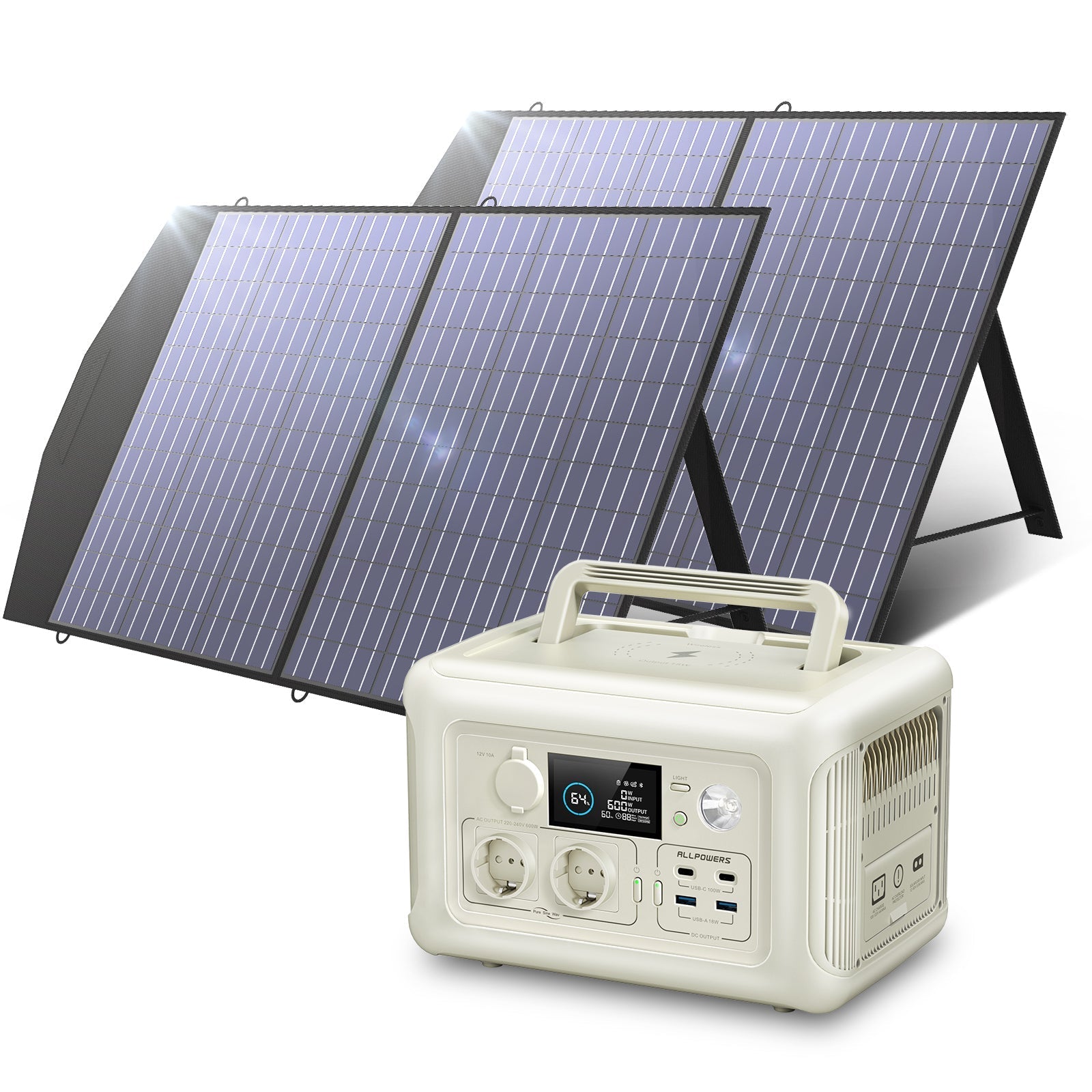 ALLPOWERS Zonnegeneratorset 600W (R600 + SP027 100W zonnepaneel)