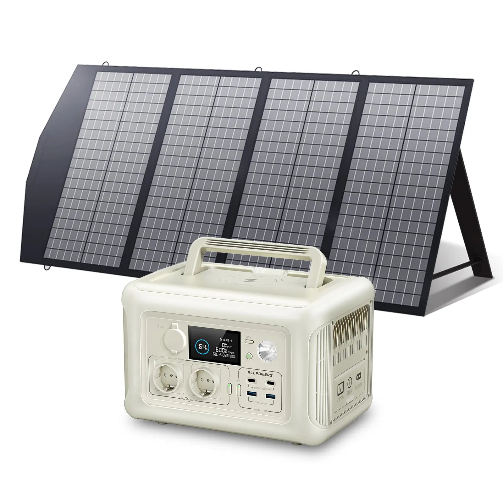 ALLPOWERS Zonnegeneratorset 600W (R600 + SP029 140W zonnepaneel)