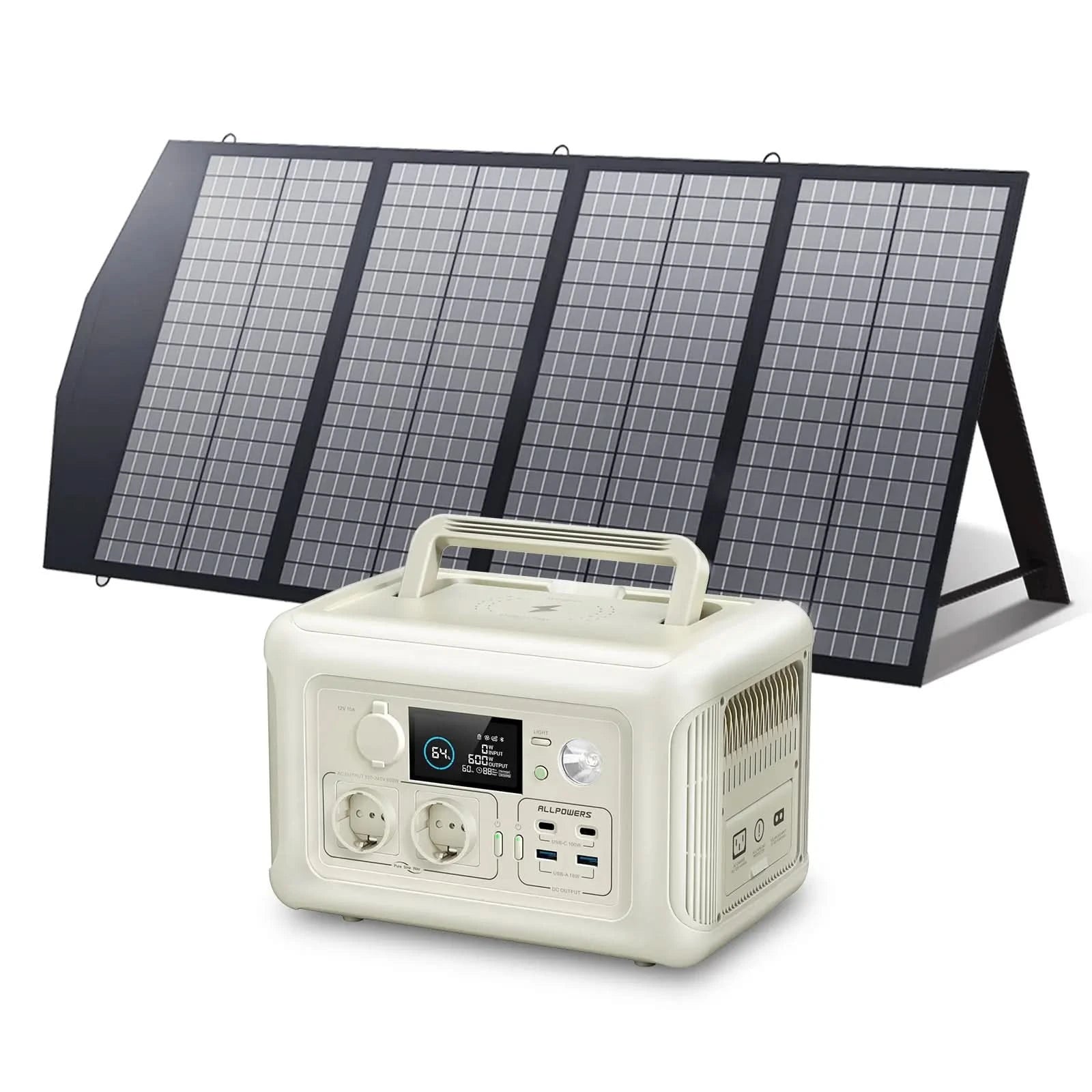 ALLPOWERS Zonnegeneratorset 600W (R600 + SP029 140W zonnepaneel)