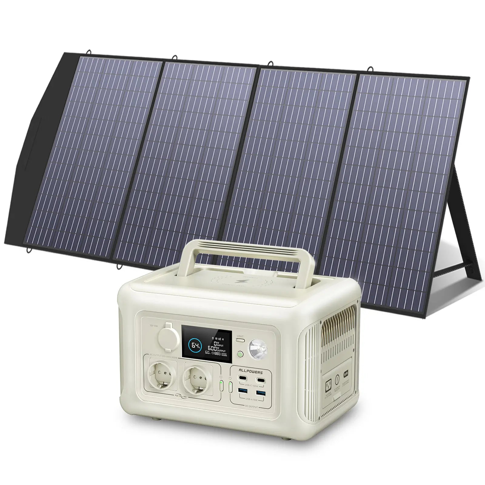 ALLPOWERS Zonnegeneratorset 600W (R600 + SP033 200W zonnepaneel)
