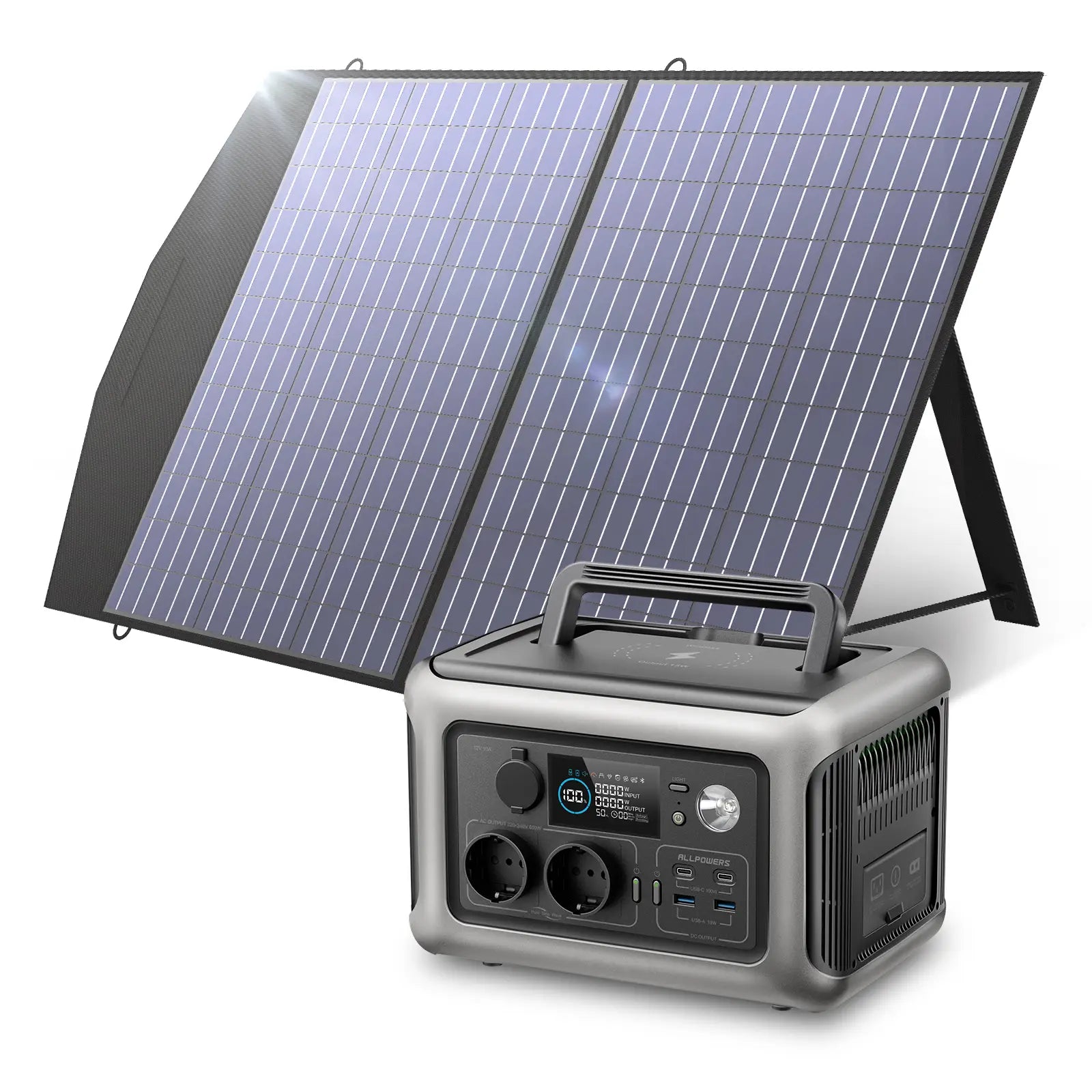 ALLPOWERS Zonnegeneratorkit 600W (R600 + SP027 100W Zonnepaneel)