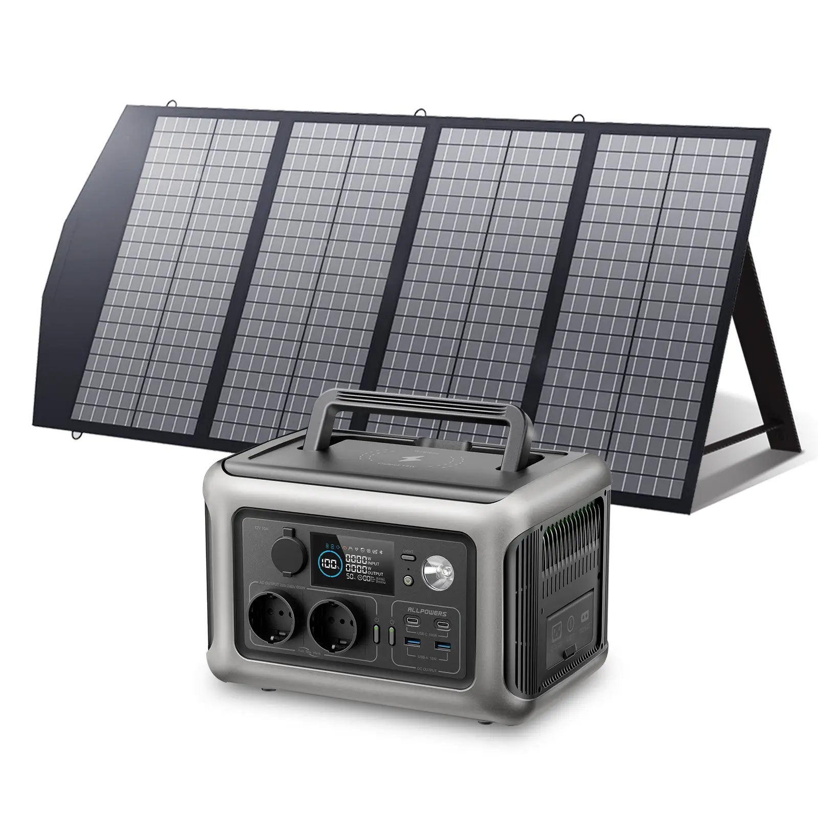 ALLPOWERS Zonnegeneratorset 600W (R600 + SP029 140W zonnepaneel)