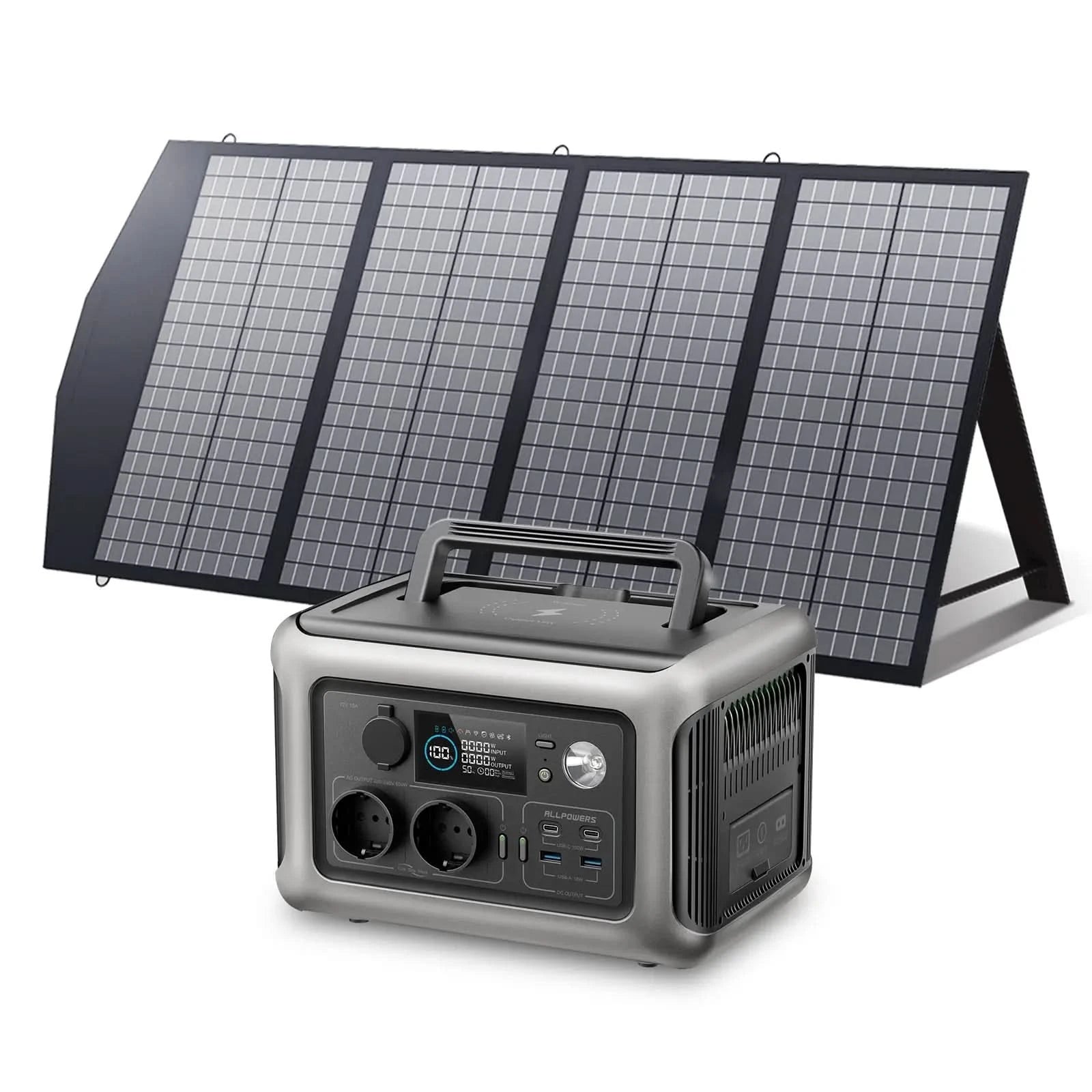 ALLPOWERS Zonnegeneratorset 600W (R600 + SP029 140W zonnepaneel)