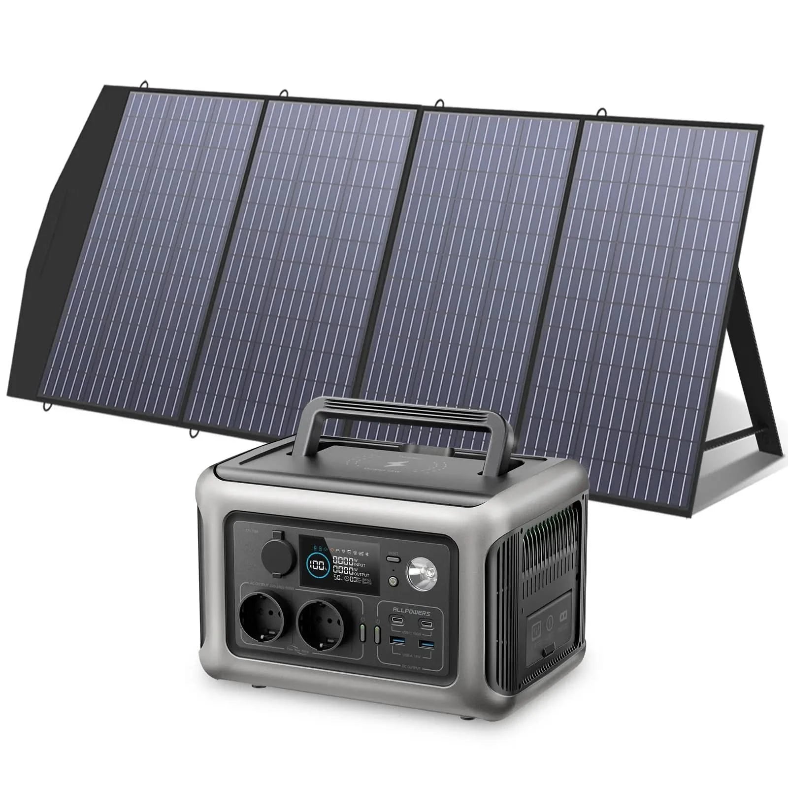 ALLPOWERS Zonnegeneratorset 600W (R600 + SP033 200W zonnepaneel)
