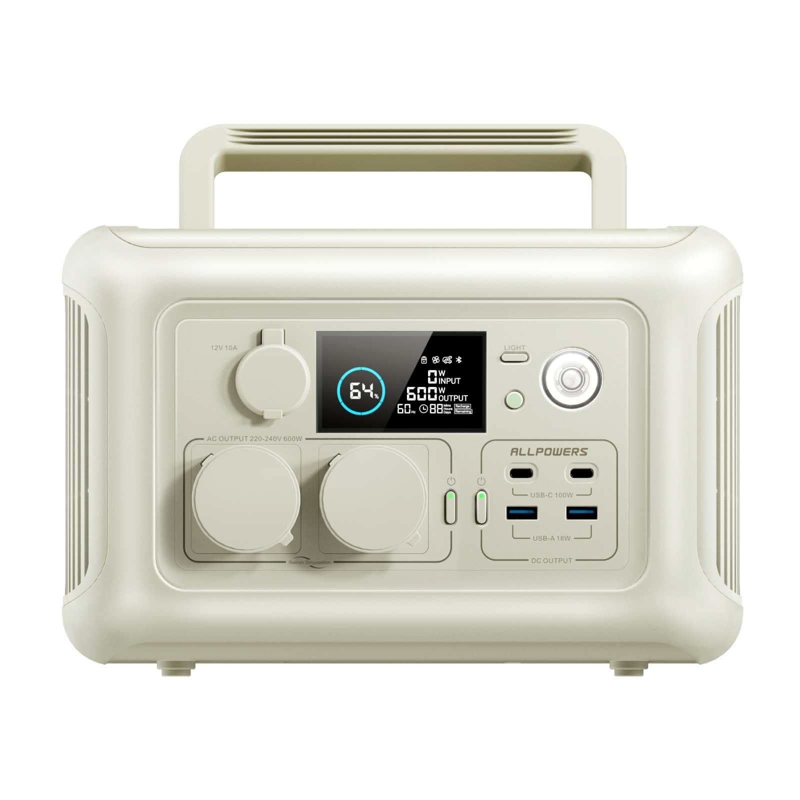 ALLPOWERS R600 Draagbaar Energiestation 600W 299Wh LiFeP04 Accu