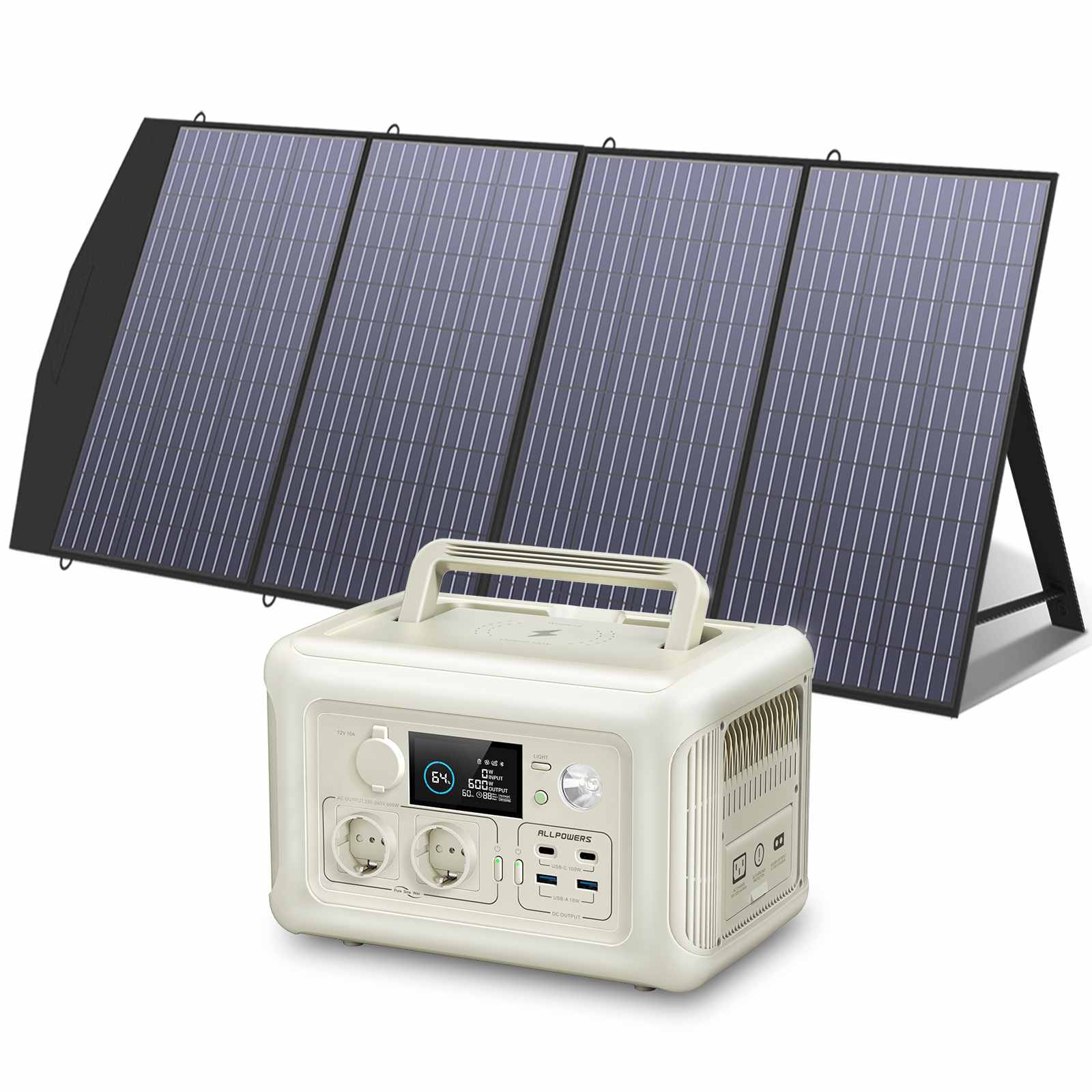 ALLPOWERS R600 Beige Draagbaar Energiestation 600W 299Wh LiFeP04 Accu