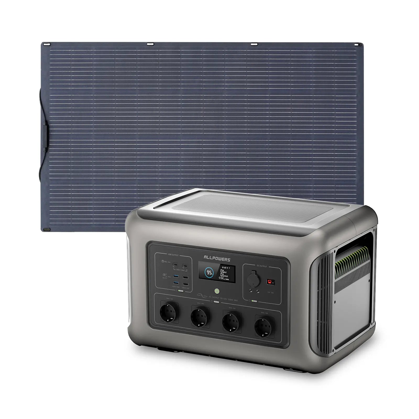 ALLPOWERS Zonnegeneratorset 3500W (R3500 + SF200 200W flexibel zonnepaneel)