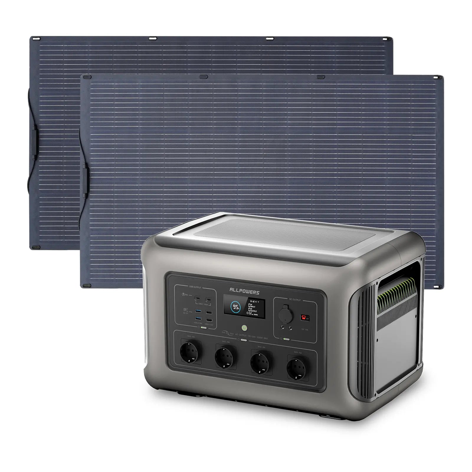 ALLPOWERS Zonnegeneratorset 3500W (R3500 + SF200 200W flexibel zonnepaneel)