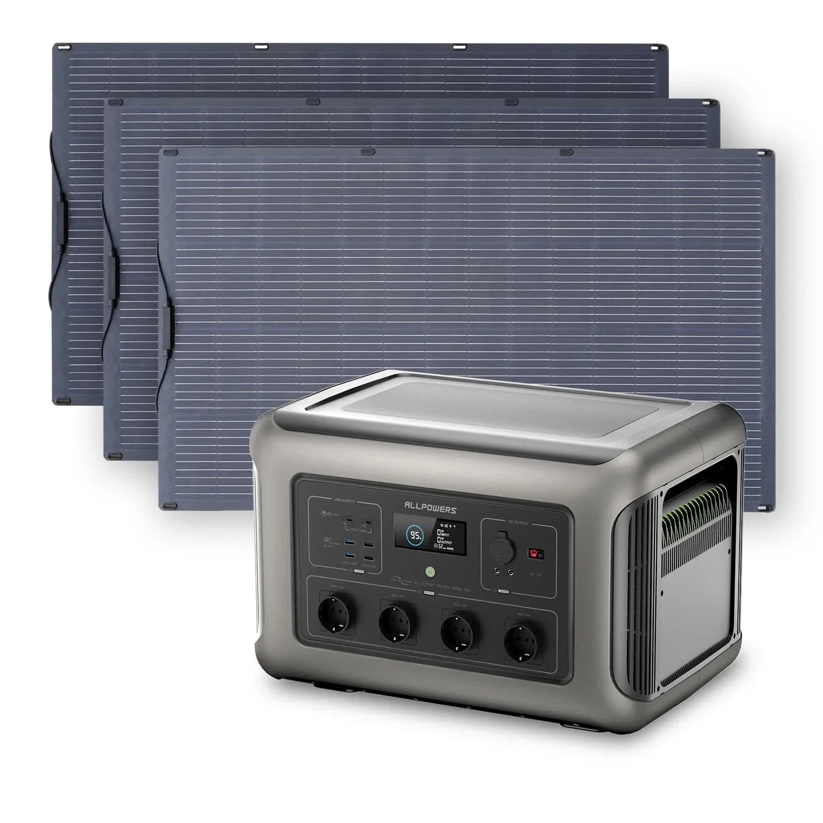 ALLPOWERS Zonnegeneratorset 3500W (R3500 + SF200 200W flexibel zonnepaneel)