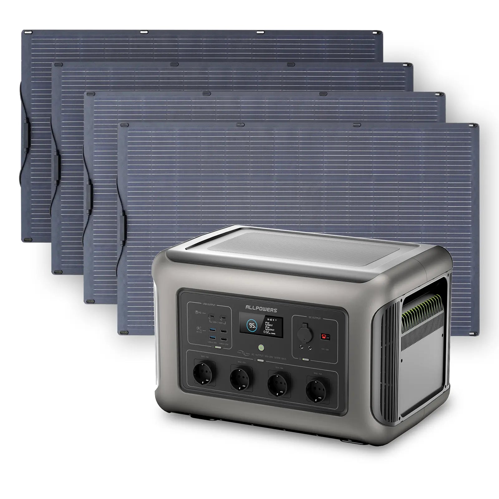 ALLPOWERS Zonnegeneratorset 3500W (R3500 + SF200 200W flexibel zonnepaneel)