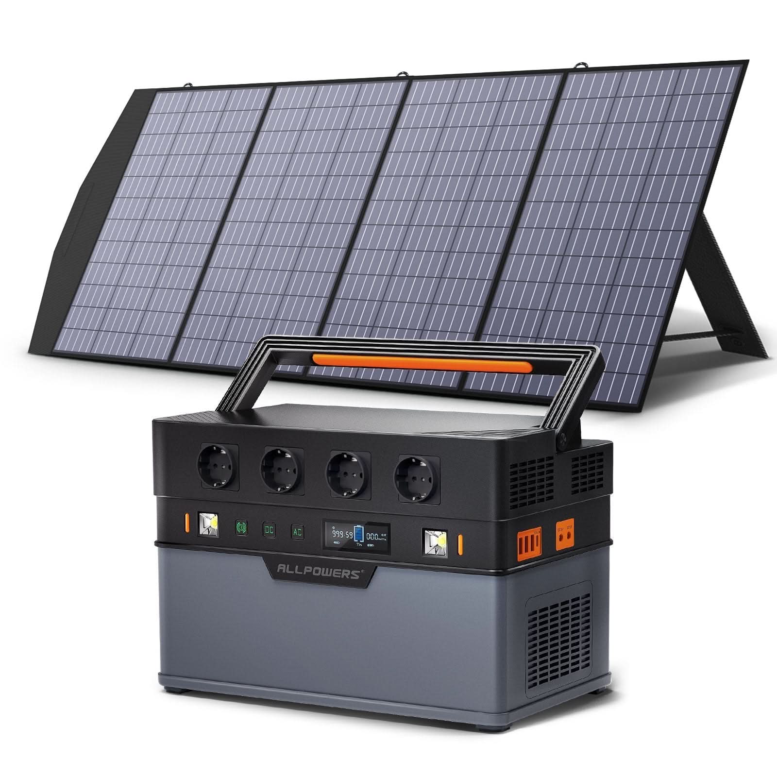 ALLPOWERS Zonnegeneratorset 1500W (S1500 + SP033 200W zonnepaneel)